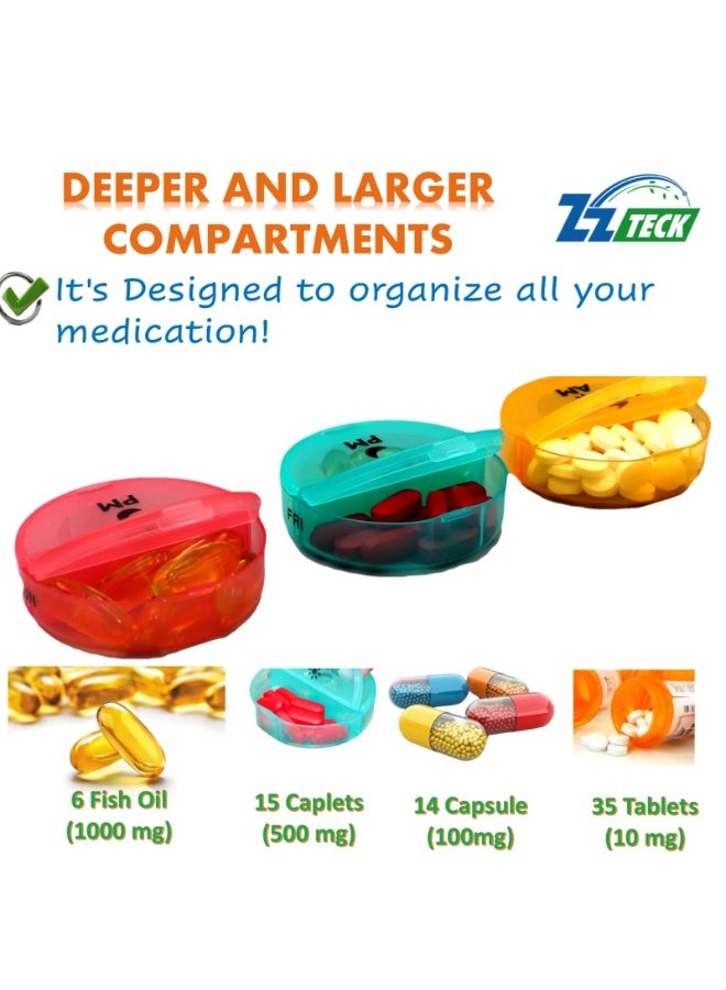 Portable 7-Day Pill Organizer AM PM – Large Clear Medicine Storage Box with Waterproof Dustproof Protection for Vitamins, Capsules, Fish Oil, and Daily Health Routine - Image 3